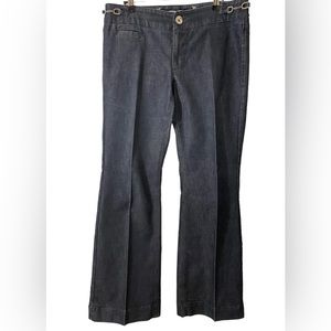 White House Black Market Womens Flare Leg Jeans Dark Wash Retro 70s Sz 10